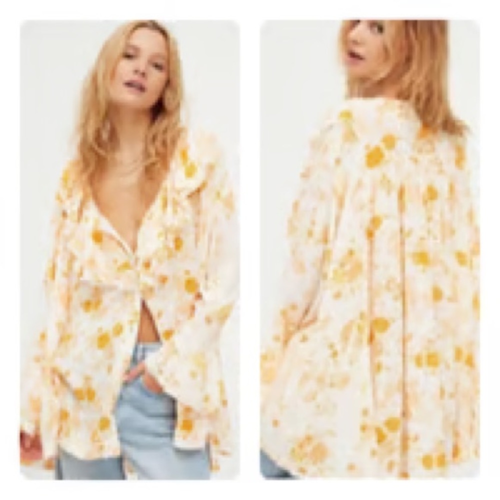 NWT Free People Loretta Tunic Top Tea combo Sz M - Picture 7 of 11